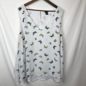 Torrid Butterfly Chiffon Layered Tank Top Size 4